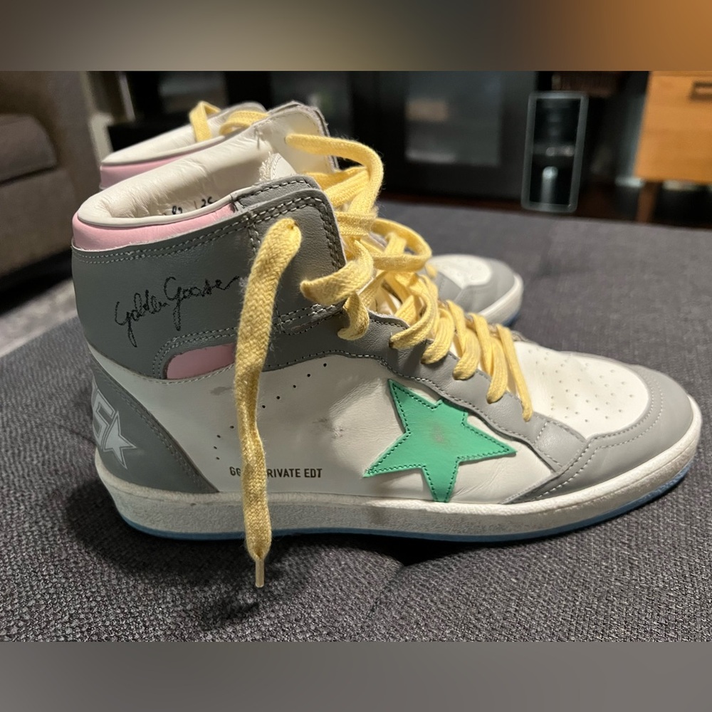 Golden Goose Sky Star 40 Gray and Mint Green Star